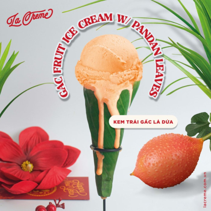 Kem Trái Gấc Lá Dứa
